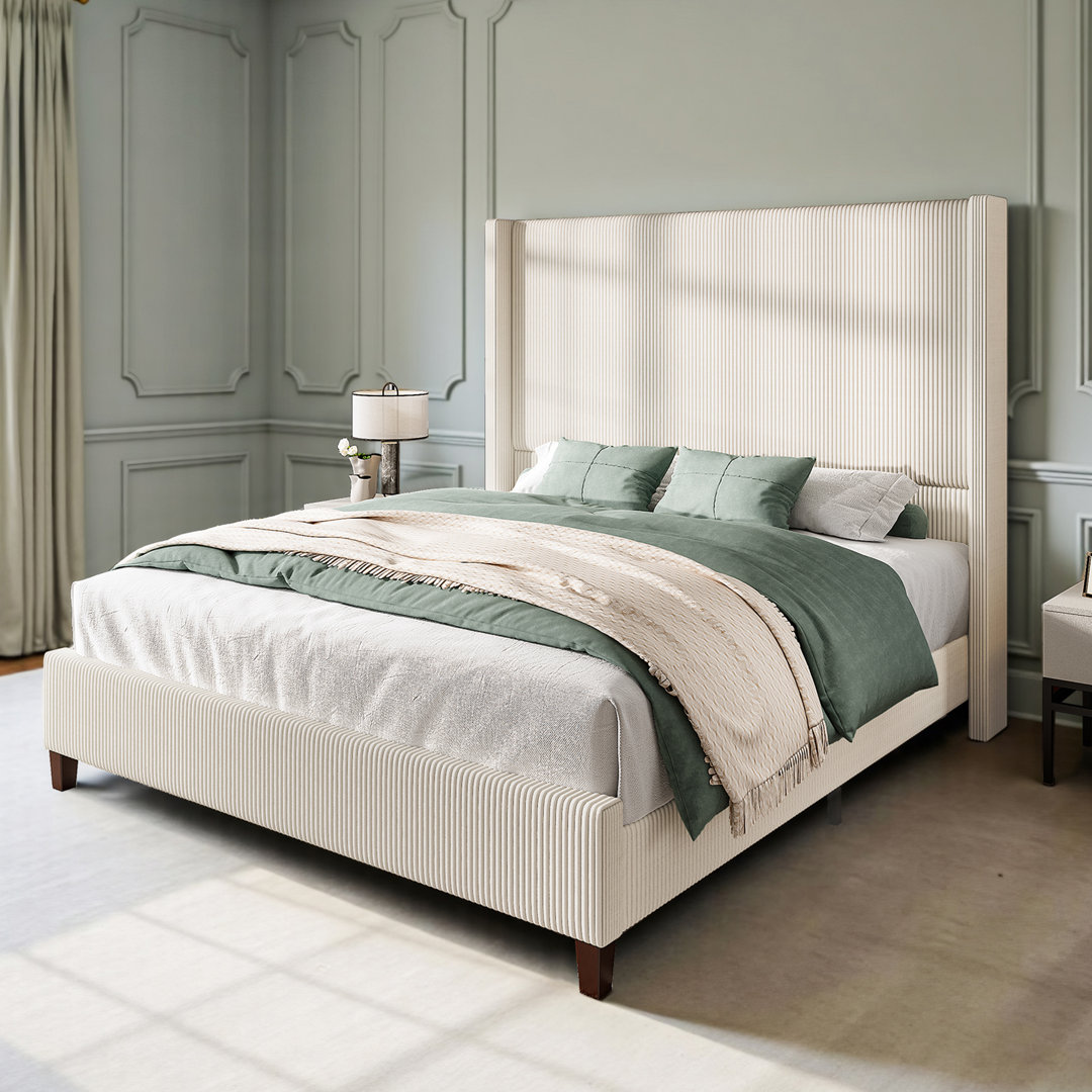 Wauseon Upholstered Wingback Platform Bed